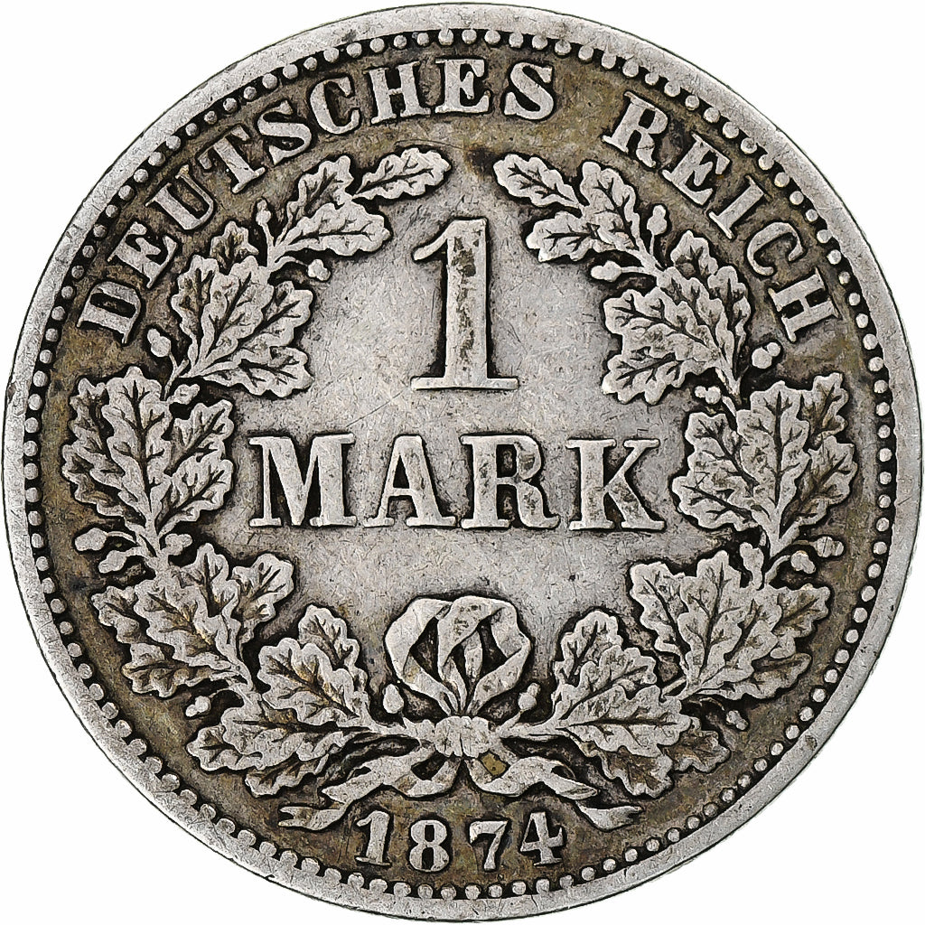 Germany, Wilhelm I, Mark, 1874, Stuttgart, Silver, VF(30-35), KM:7
