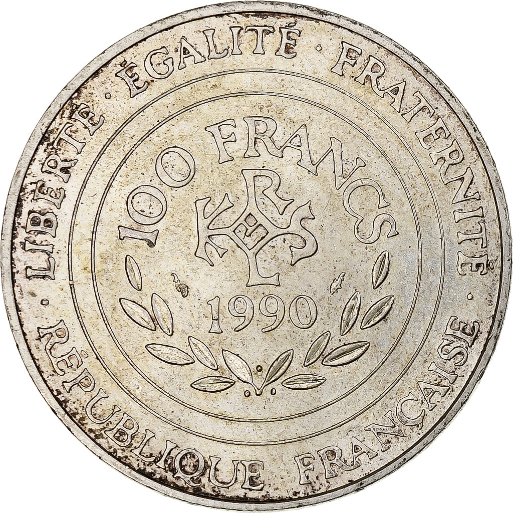 Frankrijk, 100 Francs, Charlemagne, 1990, Paris, Zilver, PR+, Gadoury:905