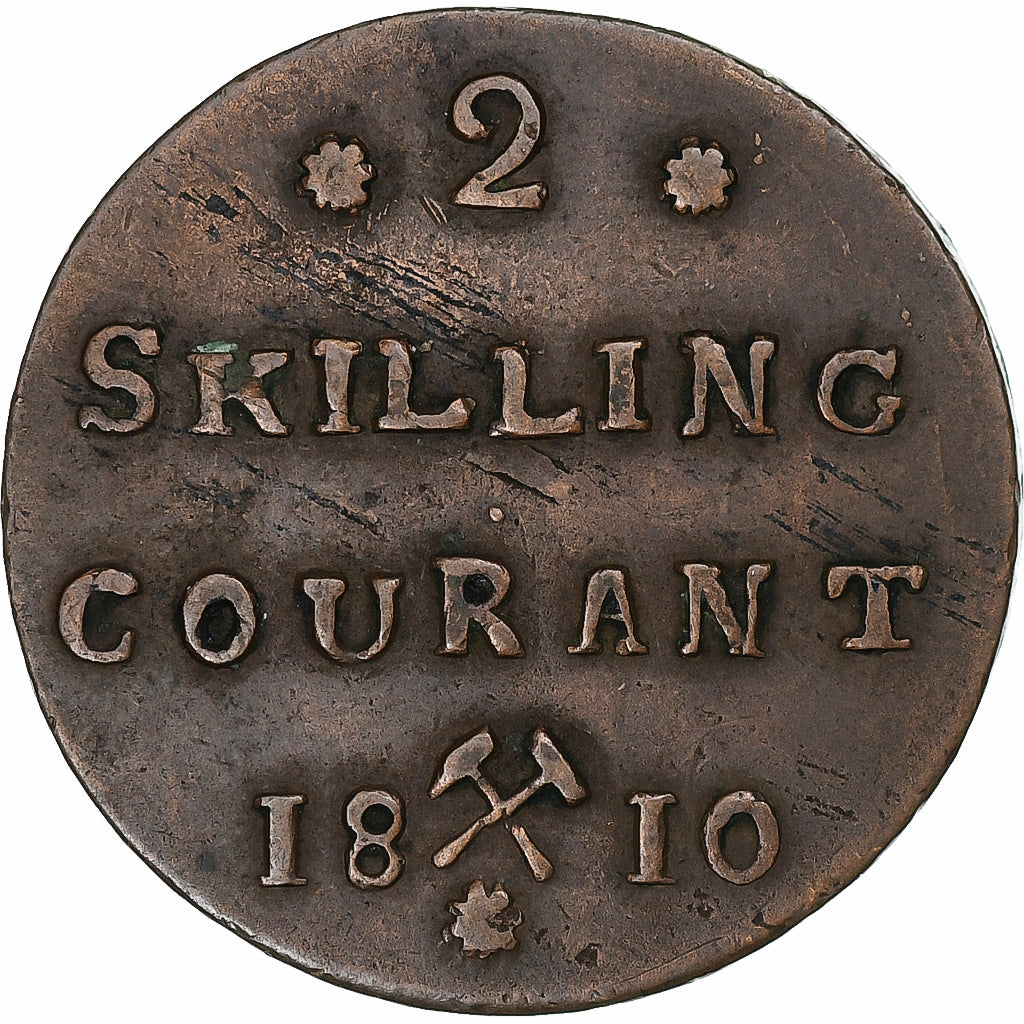 Norway, Frederik VI, 2 Skilling, 1810, Bronze, EF(40-45), KM:280