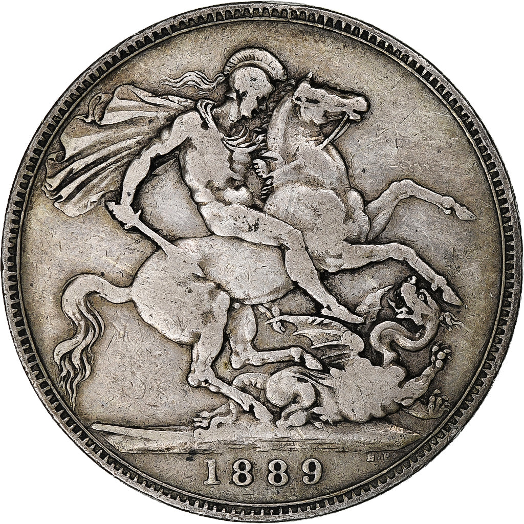 Great Britain, Victoria, Crown, 1889, London, Silver, VF(30-35), KM:765