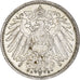 NIEMCY - IMPERIUM, Wilhelm II, Mark, 1915, Karlsruhe, Srebro, AU(50-53), KM:14