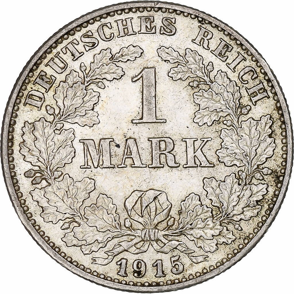 GERMANY - EMPIRE, Wilhelm II, Mark, 1915, Karlsruhe, Silver, AU(50-53), KM:14