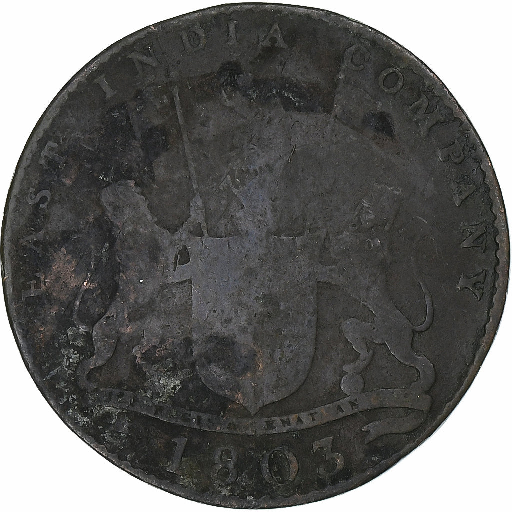INDIA-BRITISH, 10 Cash, 1803, Copper, VF(20-25)