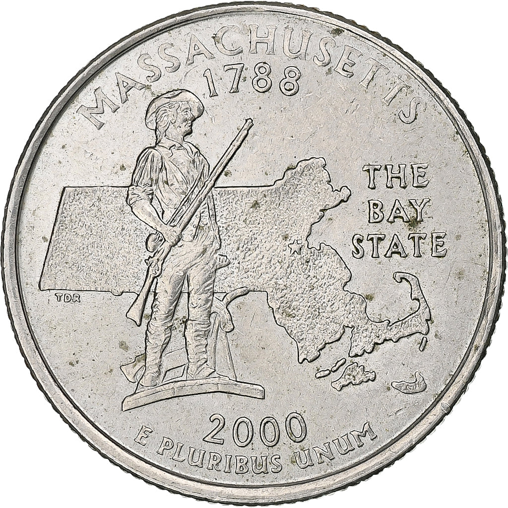 États-Unis, quarter dollar, Massachusetts, 2000, Philadelphie, Cupronickel