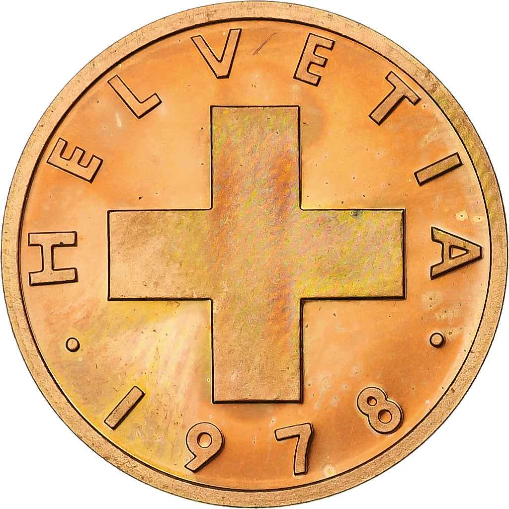 Svizzera, Rappen, Croix Suisse, 1978, Bern, FS, Bronzo, SPL+, KM:46
