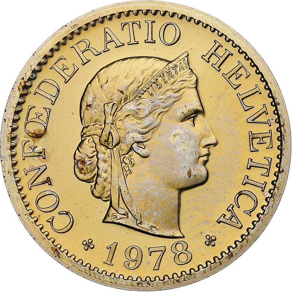 Switzerland, 10 Rappen, Libertas, 1978, Bern, Proof, Copper-nickel, MS(64)