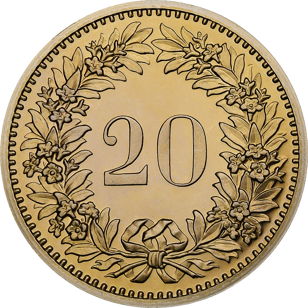 Switzerland, 20 Rappen, Libertas, 1978, Bern, Proof, Copper-nickel, MS(65-70)