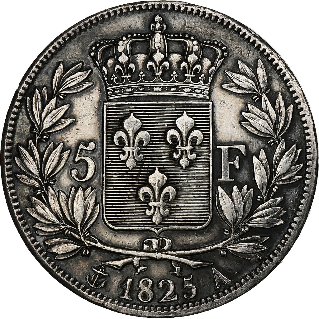 Frankrijk, Charles X, 5 Francs, 1825, Paris, Zilver, ZF+, Gadoury:643