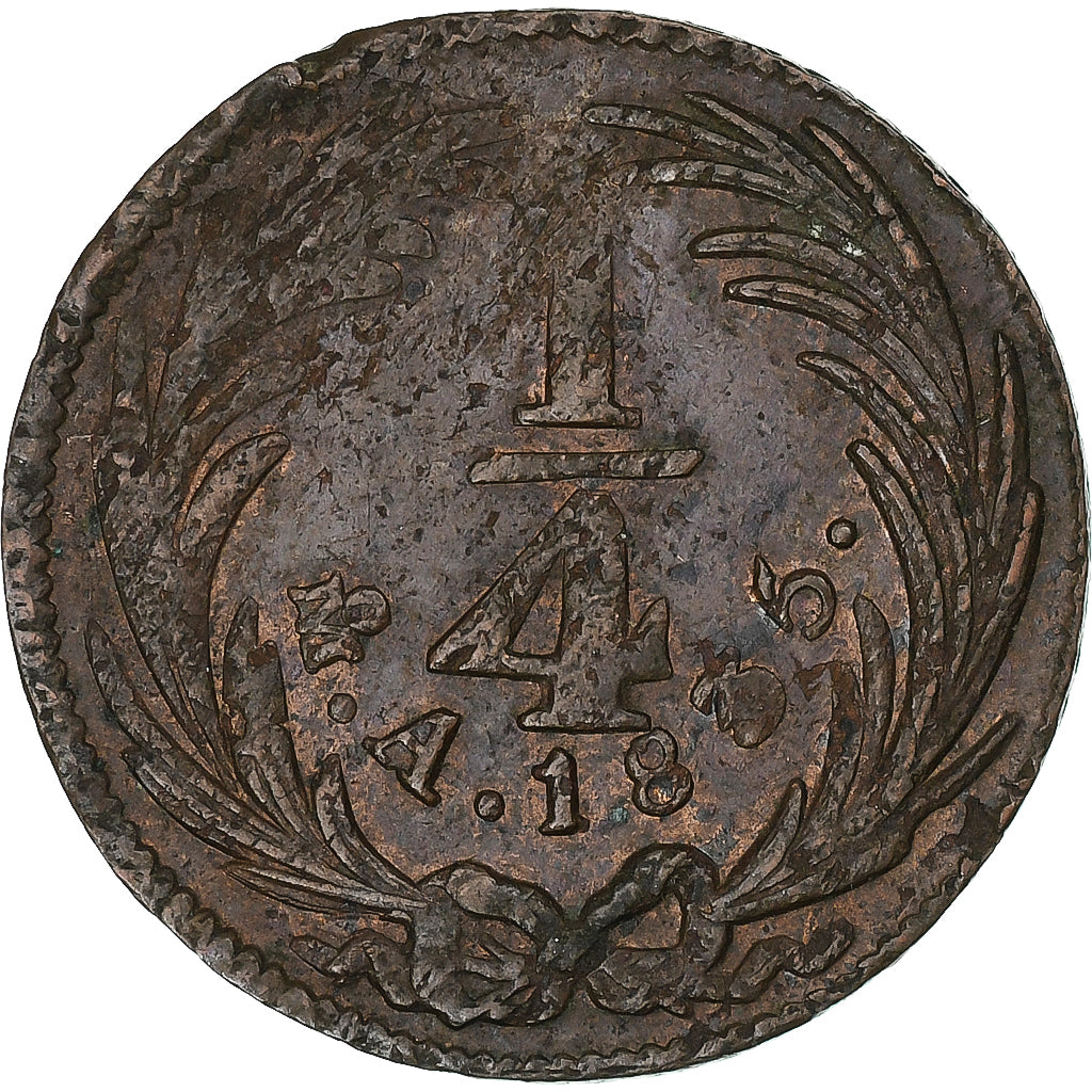 Mexico, 1/4 Réal, 1835, Mexico City, Copper, VF(30-35), KM:358