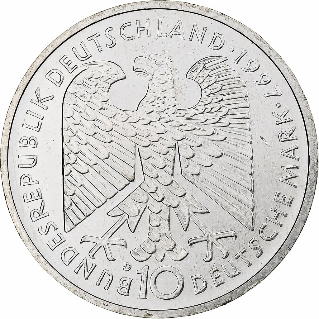 GERMANY - FEDERAL REPUBLIC, 10 Mark, Heinrich Heine, 1997, Munich, Silver