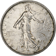França, 5 Francs, Semeuse, 1962, Paris, Prata, AU(50-53), Gadoury:770