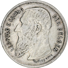 Belgium, Leopold II, 2 Francs, 1909, Brussels, Silver, VF(30-35)