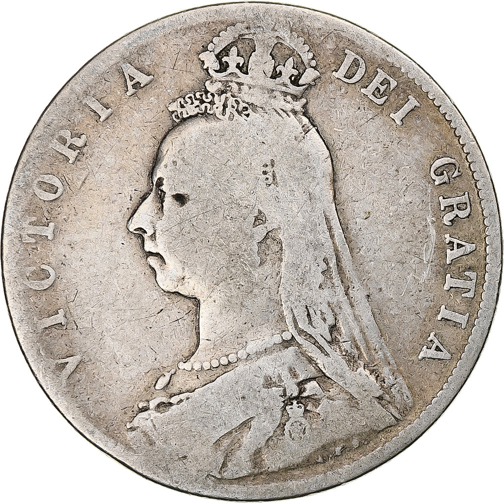 Great Britain, Victoria, 1/2 Crown, 1891, London, Silver, F(12-15), KM:764