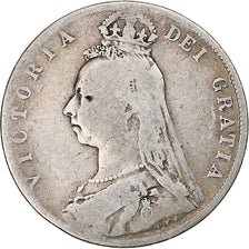 Great Britain, Victoria, 1/2 Crown, 1891, London, Silver, F(12-15), KM:764