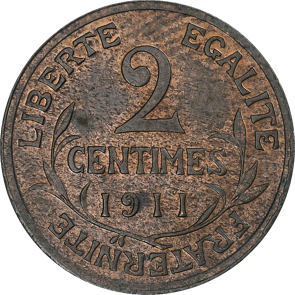 France, 2 Centimes, Dupuis, 1911, Paris, Bronze, SUP, Gadoury:107, KM:841