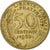 France, 50 Centimes, Marianne, 1963, Paris, Aluminum-Bronze, AU(55-58)