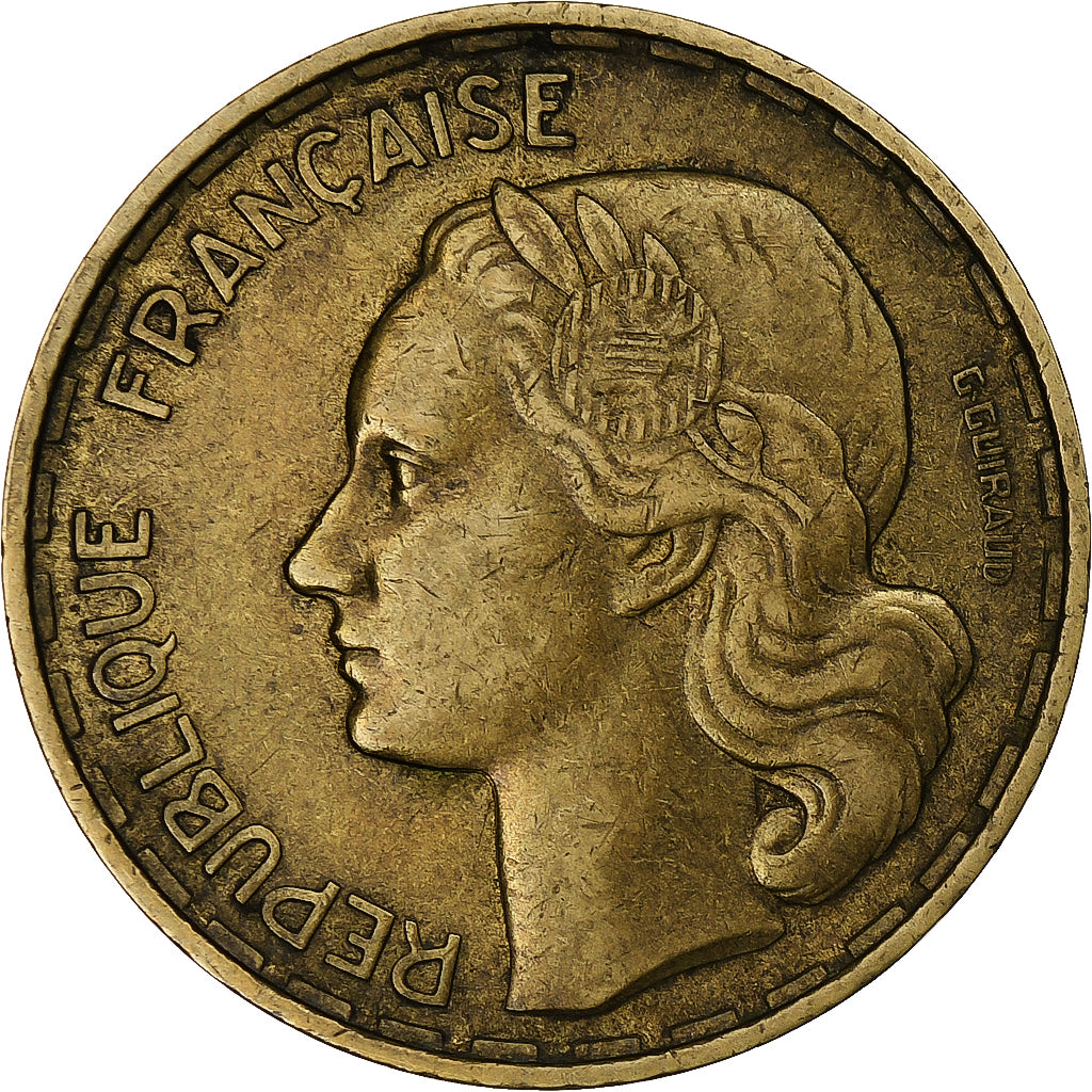 França, 50 Francs, Guiraud, 1952, Paris, Cobre-Alumínio, AU(50-53)
