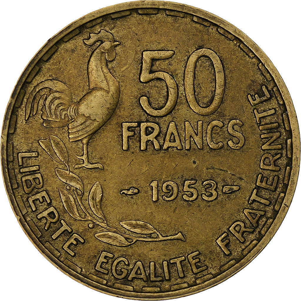 France, 50 Francs, Guiraud, 1953, Paris, Cupro-Aluminium, TTB+, Gadoury:880