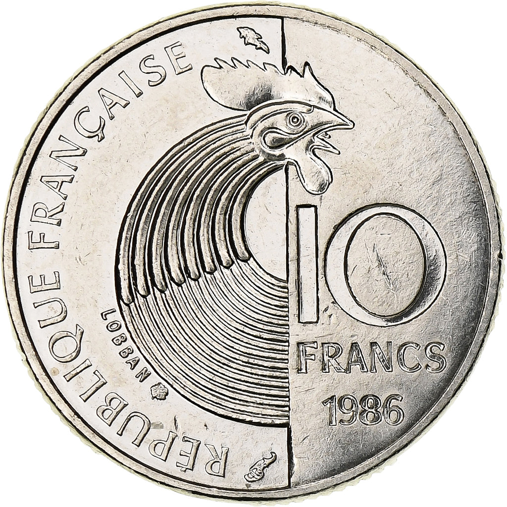 Francia, 10 Francs, Schumann, 1986, Paris, Níquel, SC, Gadoury:825, KM:958b