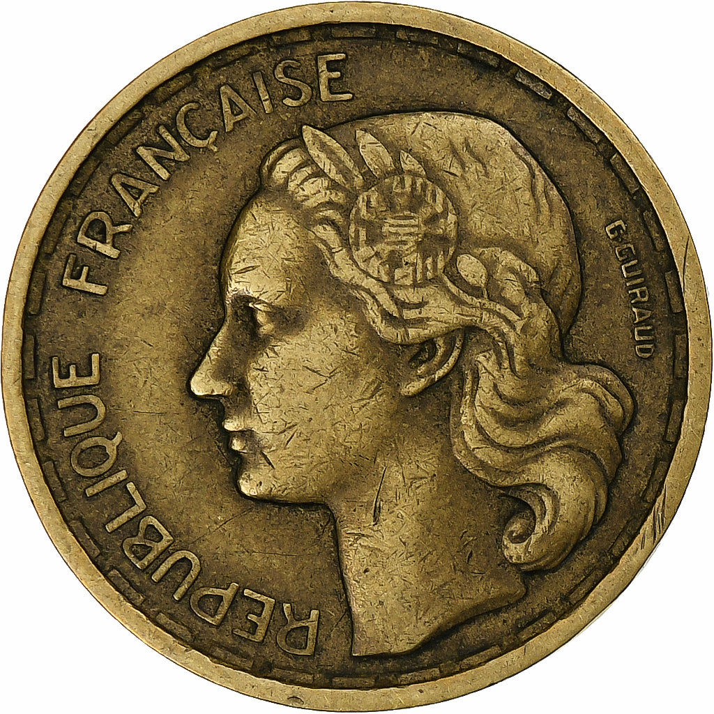 Francja, 10 Francs, Guiraud, 1950, Paris, Brązal, AU(50-53), Gadoury:812