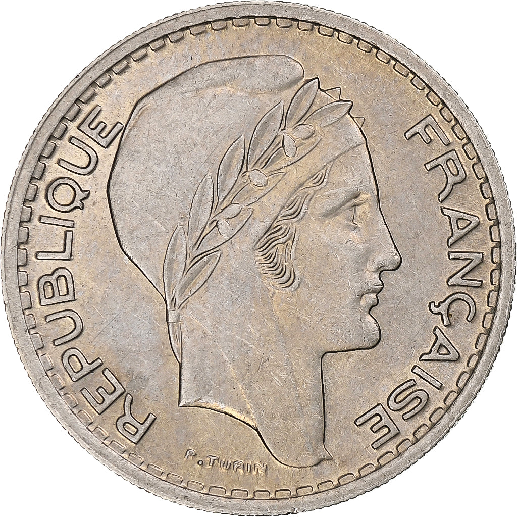Francja, 10 Francs, Turin, 1949, Paris, Rameaux courts, Miedź-Nikiel