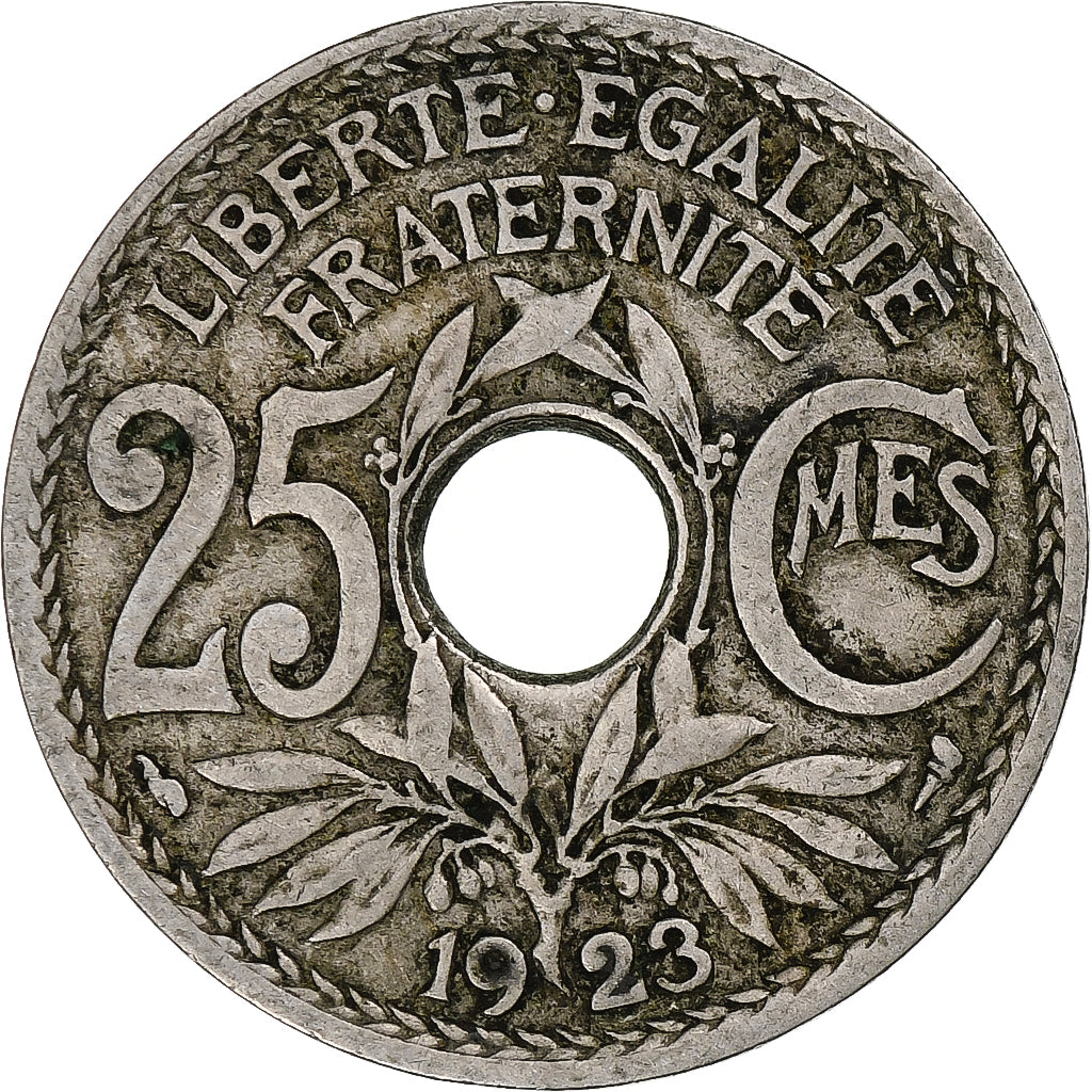 Francja, 25 Centimes, Lindauer, 1923, Paris, Miedź-Nikiel, EF(40-45)