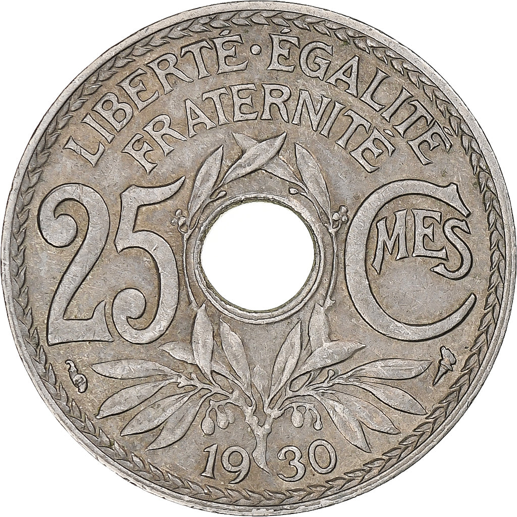Francja, 25 Centimes, Lindauer, 1930, Paris, Miedź-Nikiel, AU(50-53)