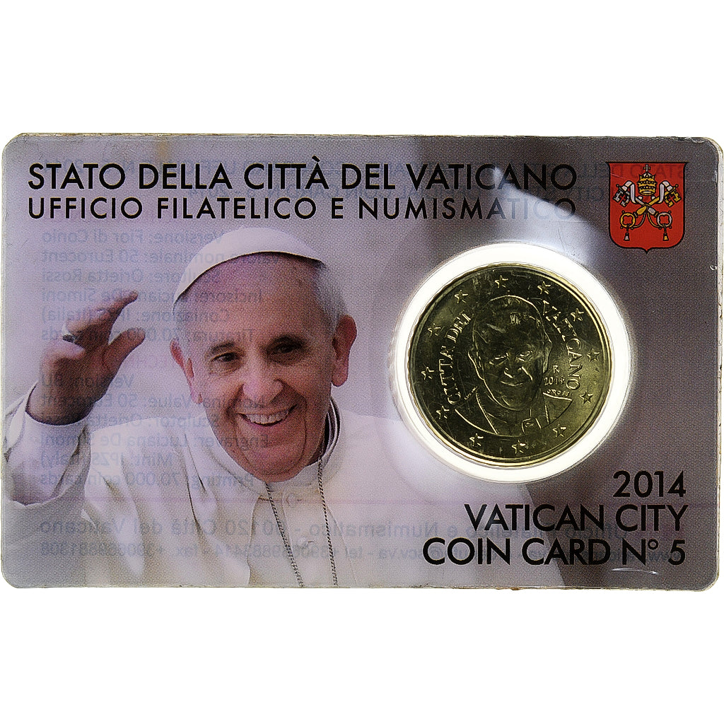 Vatican, 50 Euro Cent, Pape François, Coin card.FDC, 2014, Rome, Nordic gold