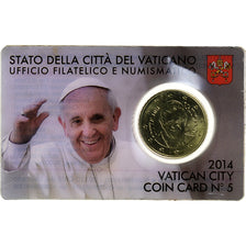 Vatican, 50 Euro Cent, Pape François, Coin card.FDC, 2014, Rome, Nordic gold
