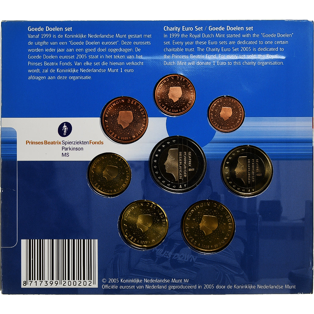 Paesi Bassi, Beatrix, Set 1 cts. - 2 Euro, 2005, Utrecht, N.C., FDC