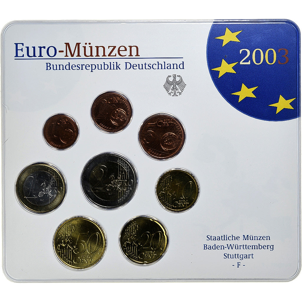 République fédérale allemande, Set 1 ct. - 2 Euro, FDC, Coin card, 2003