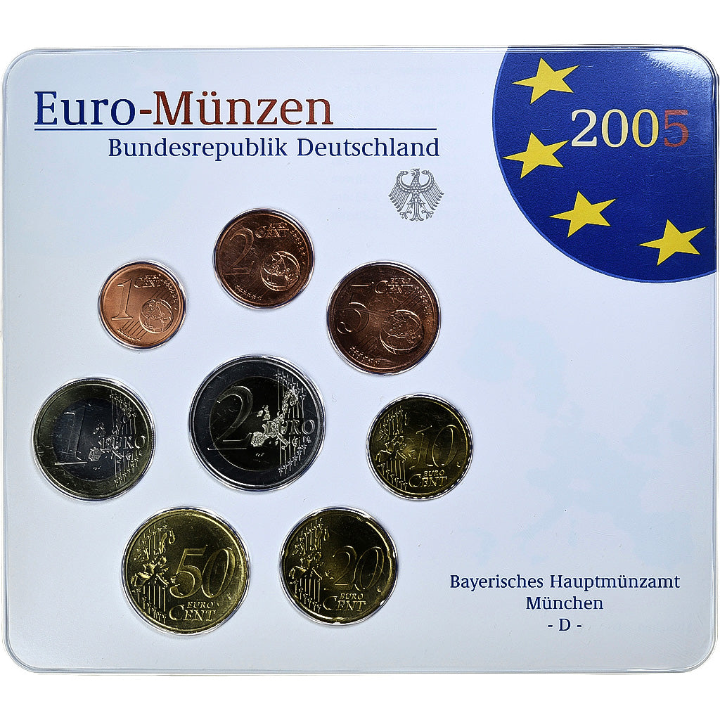 République fédérale allemande, Set 1 ct. - 2 Euro, FDC, Coin card, 2005