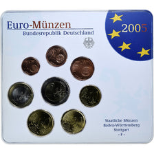 GERMANY - FEDERAL REPUBLIC, Set 1 ct. - 2 Euro, FDC, Coin card, 2005, Stuttgart