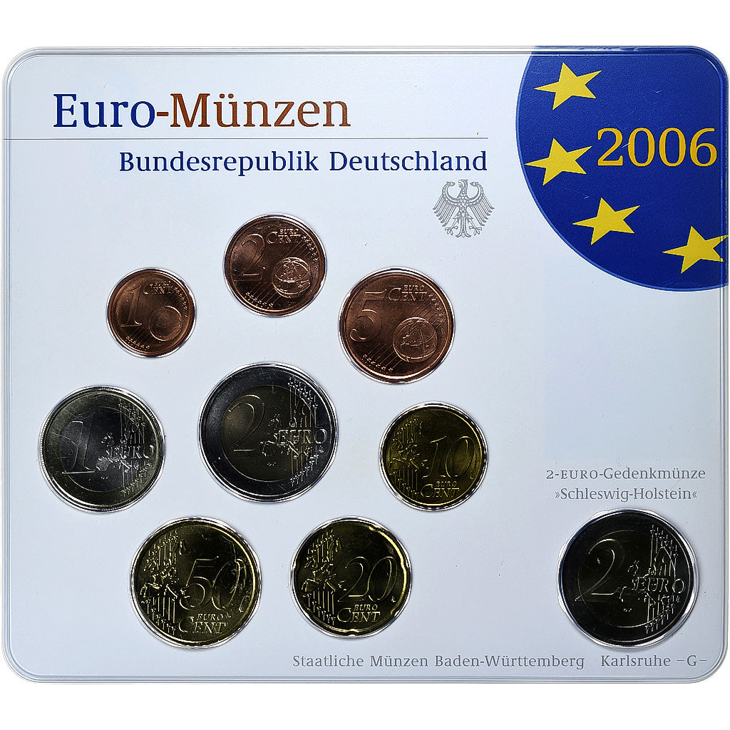 Bundesrepublik Deutschland, Set 1 ct. - 2 Euro + 2€, Holstentor, Coin card