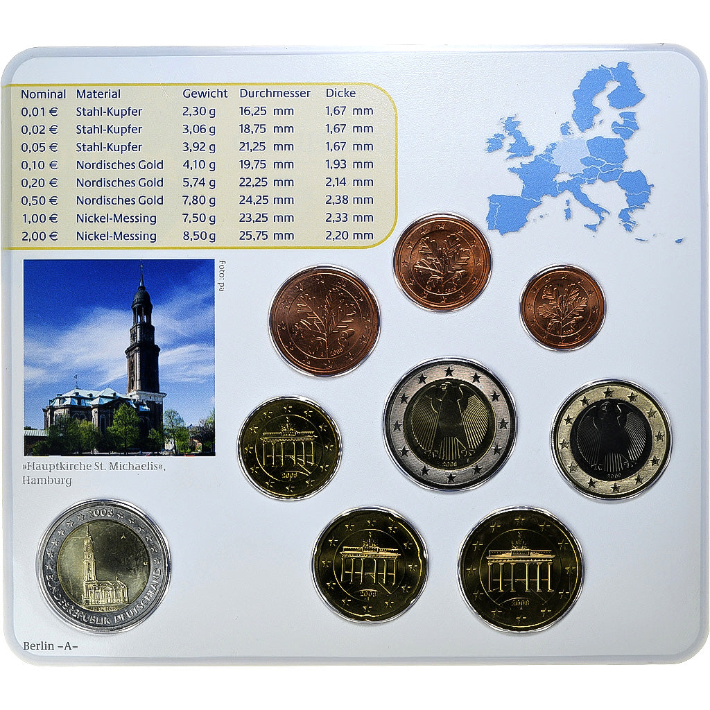 Federale Duitse Republiek, Set 1 ct. - 2 Euro + 2€, St. Michael's Church, Coin