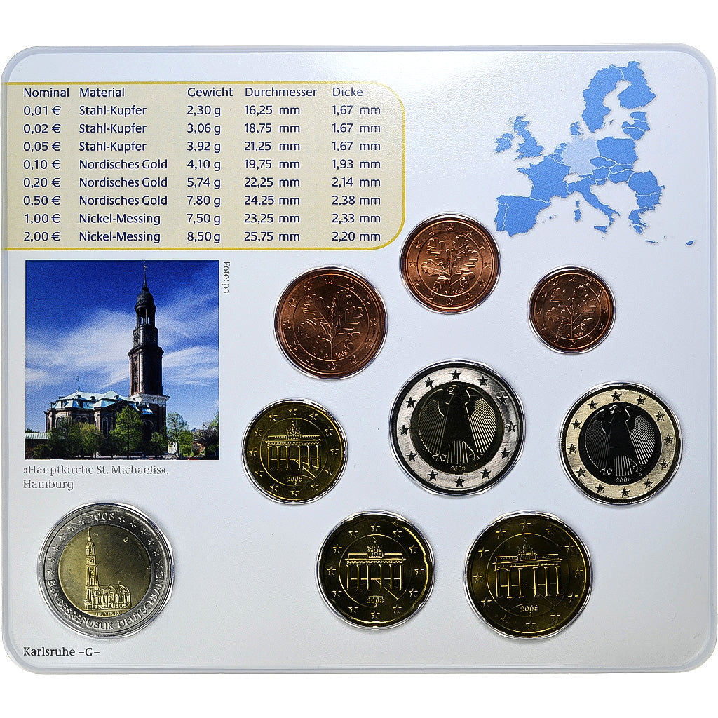 République fédérale allemande, Set 1 ct. - 2 Euro + 2€, St. Michael's