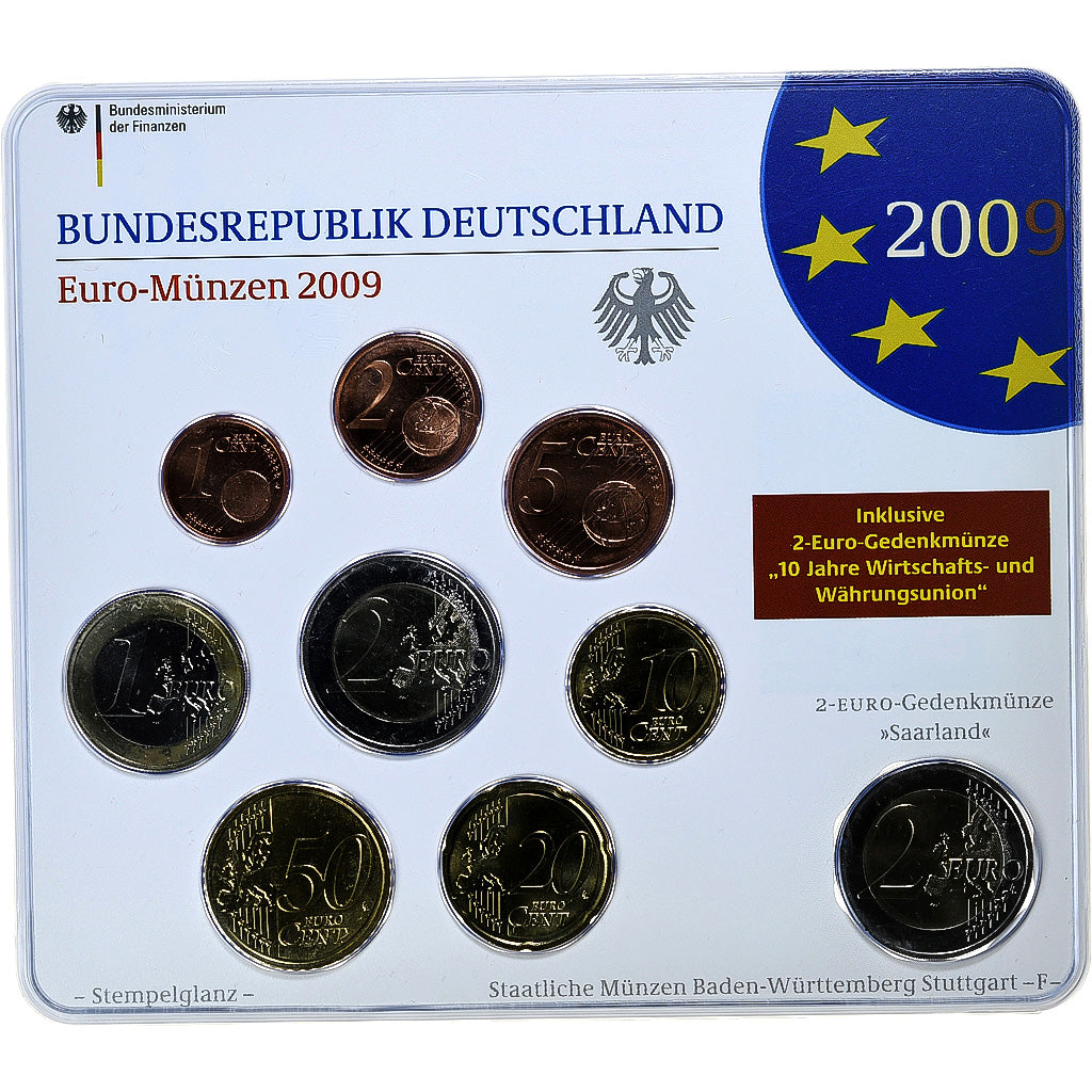 République fédérale allemande, Set 1 ct. - 2 Euro + 2€, Ludwigskirche, Coin