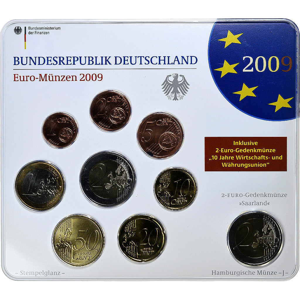GERMANIA - REPUBBLICA FEDERALE, Set 1 ct. - 2 Euro + 2€, Ludwigskirche, Coin