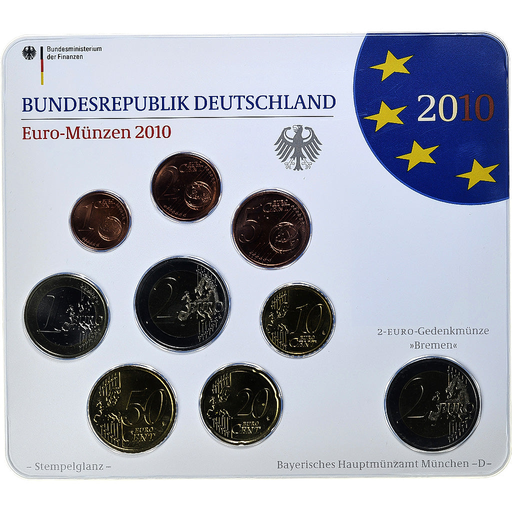 Federale Duitse Republiek, Set 1 ct. - 2 Euro + 2€, Bremer Roland, Coin card