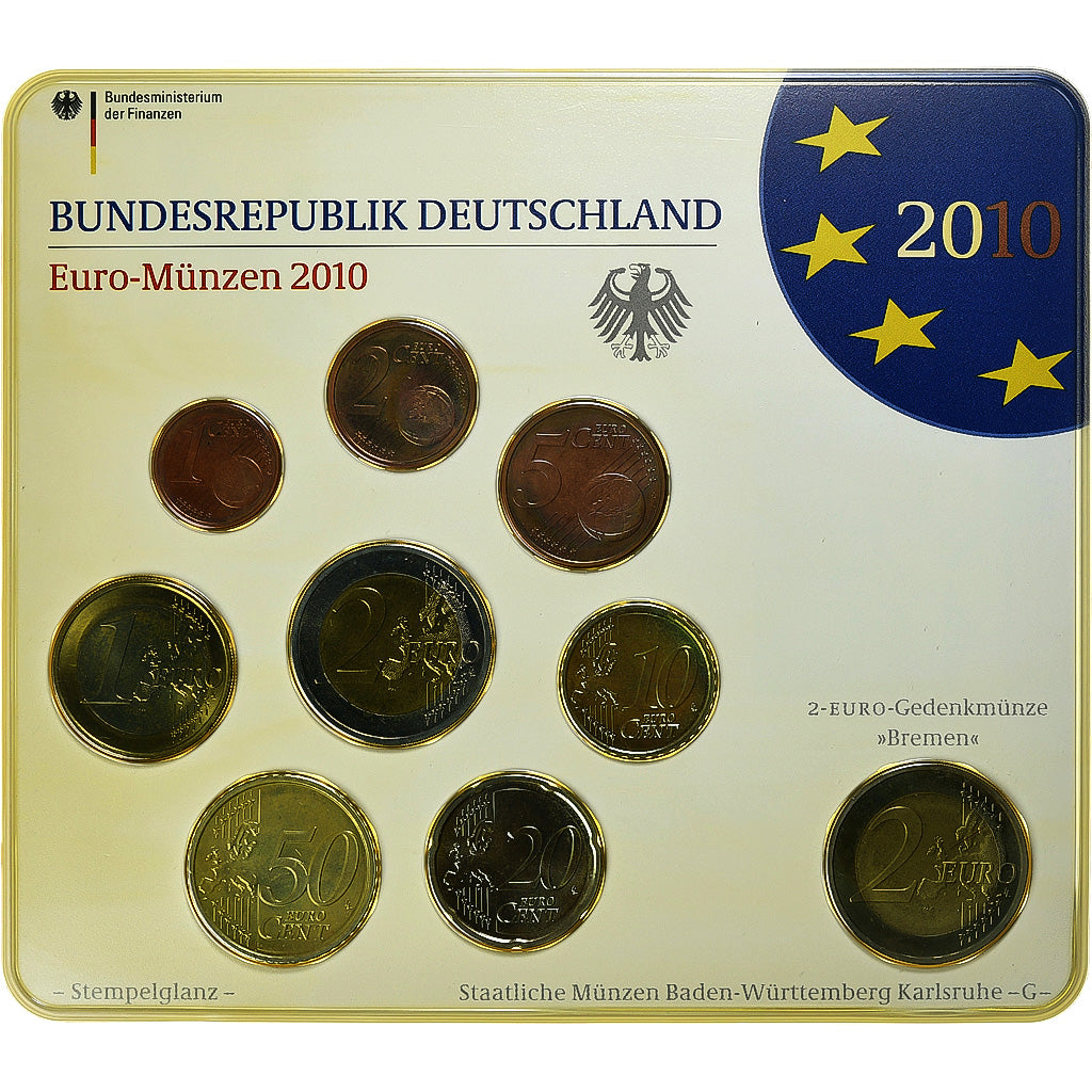 Federale Duitse Republiek, Set 1 ct. - 2 Euro + 2€, Bremer Roland, Coin card