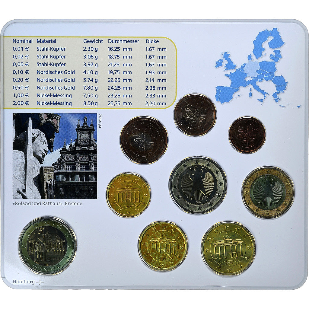 ALEMANIA - REPÚBLICA FEDERAL, Set 1 ct. - 2 Euro + 2€, Bremer Roland, Coin