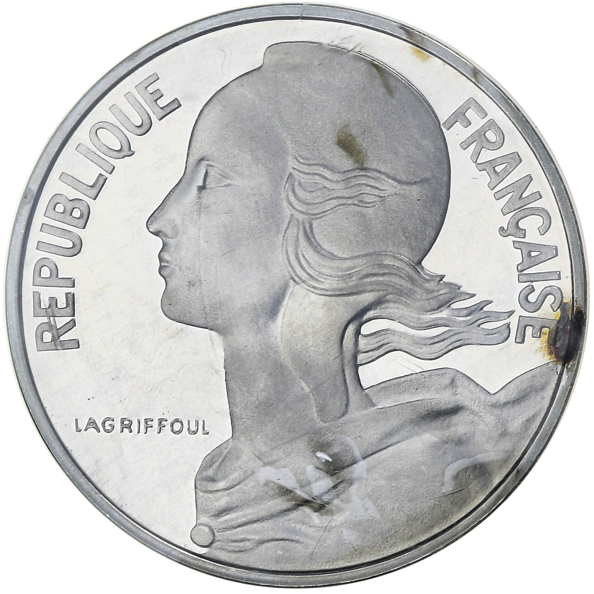 France, 10 Centimes, Marianne, 1977, MDP, Piéfort, Argent, FDC, Gadoury:46.P2