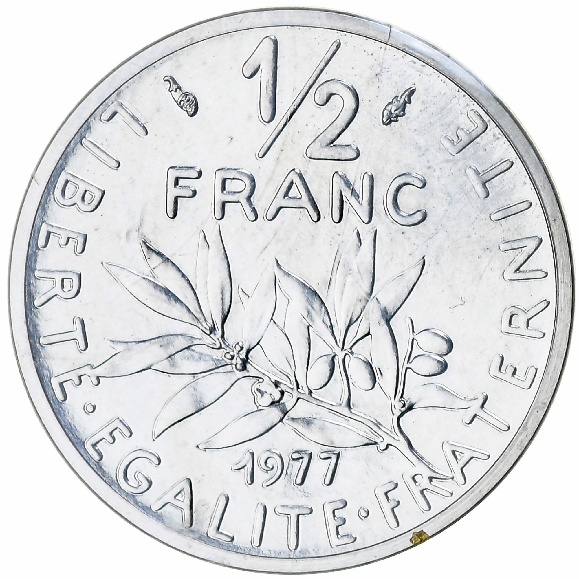 France, 1/2 Franc, Semeuse, 1977, MDP, Piéfort, Nickel, FDC, Gadoury:91.P1