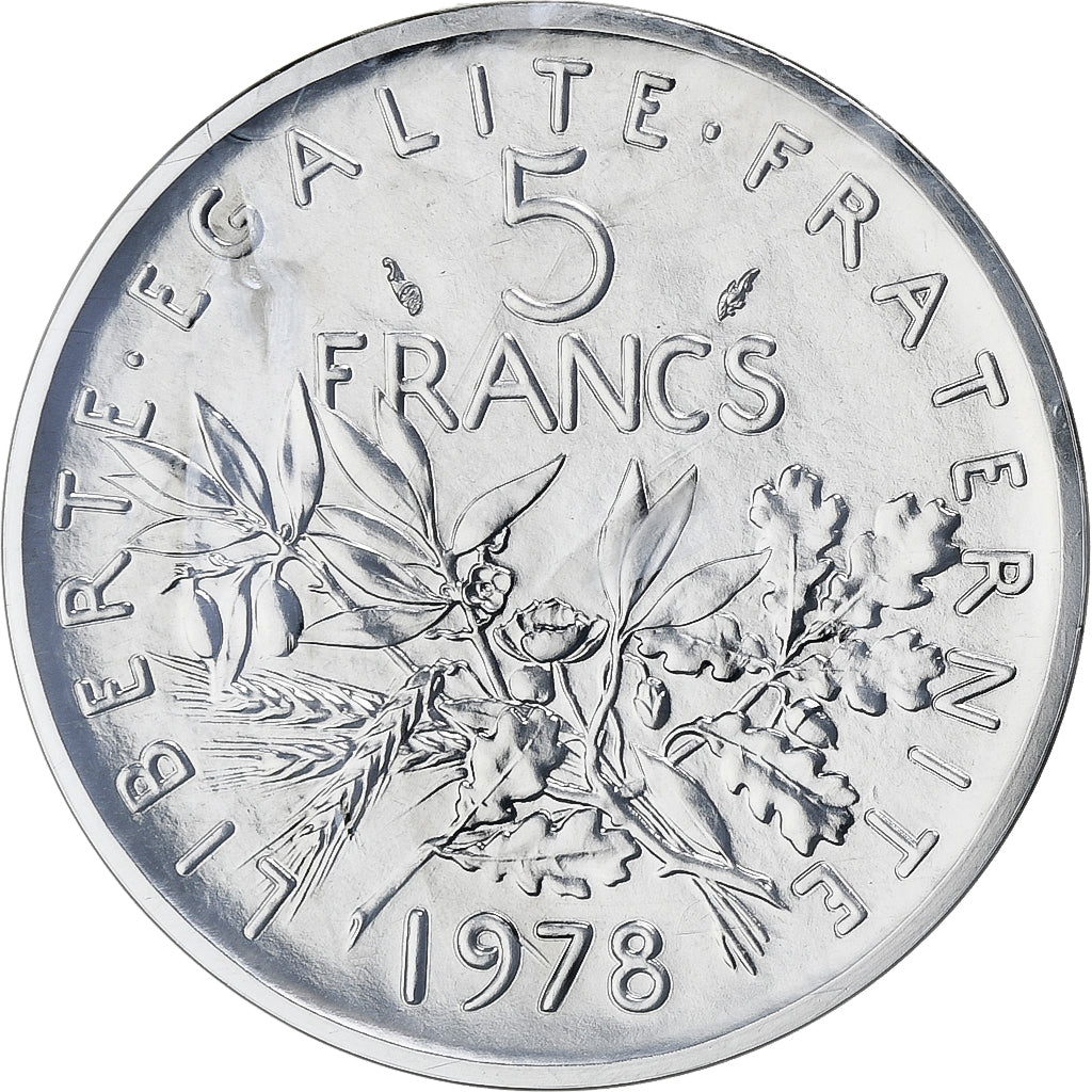 France, 5 Francs, Semeuse, 1977, MDP, Piéfort, Nickel Clad Copper-Nickel
