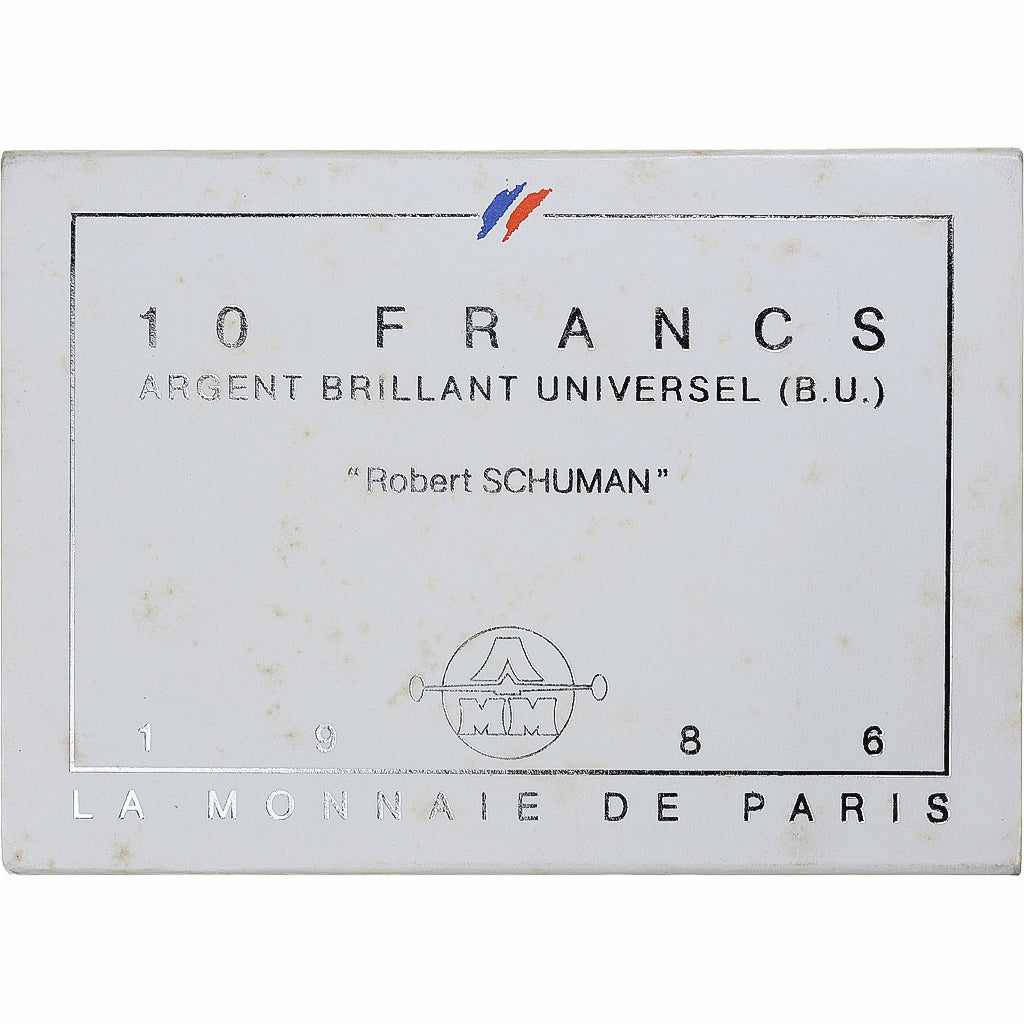 Francja, 10 Francs, Schuman, 1986, MDP, Srebro, MS(65-70)