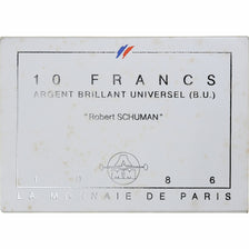 France, 10 Francs, Schuman, 1986, MDP, Silver, MS(65-70)