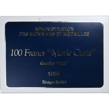 France, 100 Francs, Marie Curie, 1984, MDP, BU, Silver, MS(65-70)