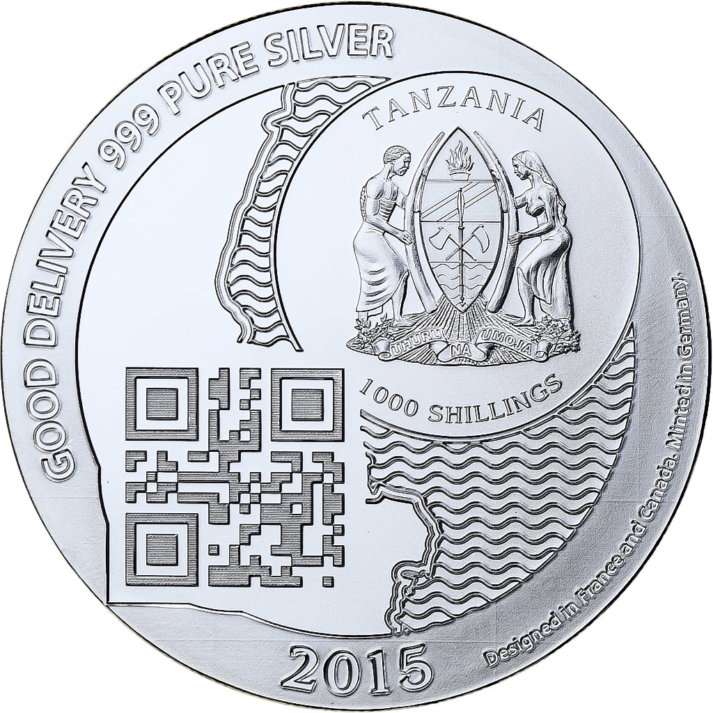 Zanzibar, 1000 Shillings, 1 Vera Silver Oz, 2015, Proof, Silver, MS(65-70)