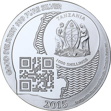 Zanzibar, 1000 Shillings, 1 Vera Silver Oz, 2015, Proof, Silver, MS(65-70)