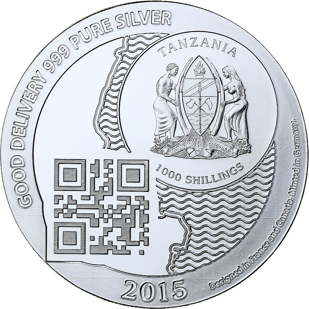 Zanzibar, 1000 Shillings, 1 Vera Silver Oz, 2015, Proof, Silver, MS(65-70)